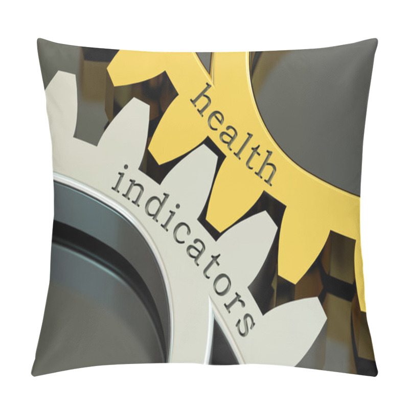 Personality  Health Indicators, Concept On The Gearwheels, 3D Rendering Pillow Covers