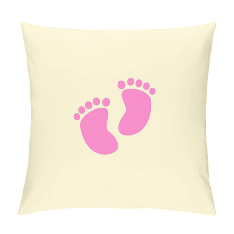 Personality  Baby Feet Icon Flat Element. Vector Illustration Of Baby Feet Icon Flat Isolated On Clean Background For Your Web Mobile App Logo Design. Pillow Covers