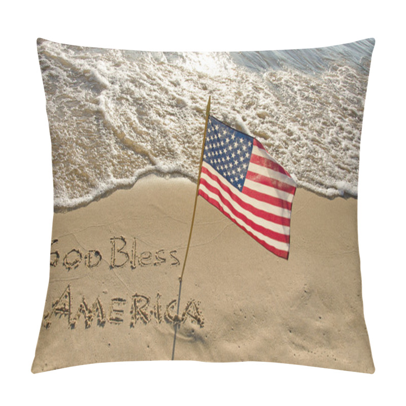 Personality  American Flag On The Beach Pillow Covers