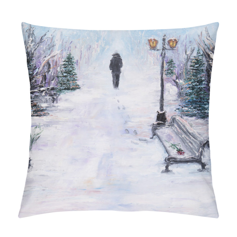 Personality  Alone In Park Pillow Covers