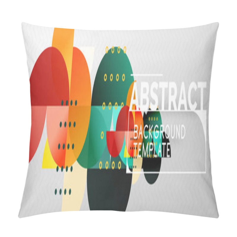 Personality  Abstract Background, Geometric Composition, Dynamic Circles And Round Shapes Design Template Pillow Covers