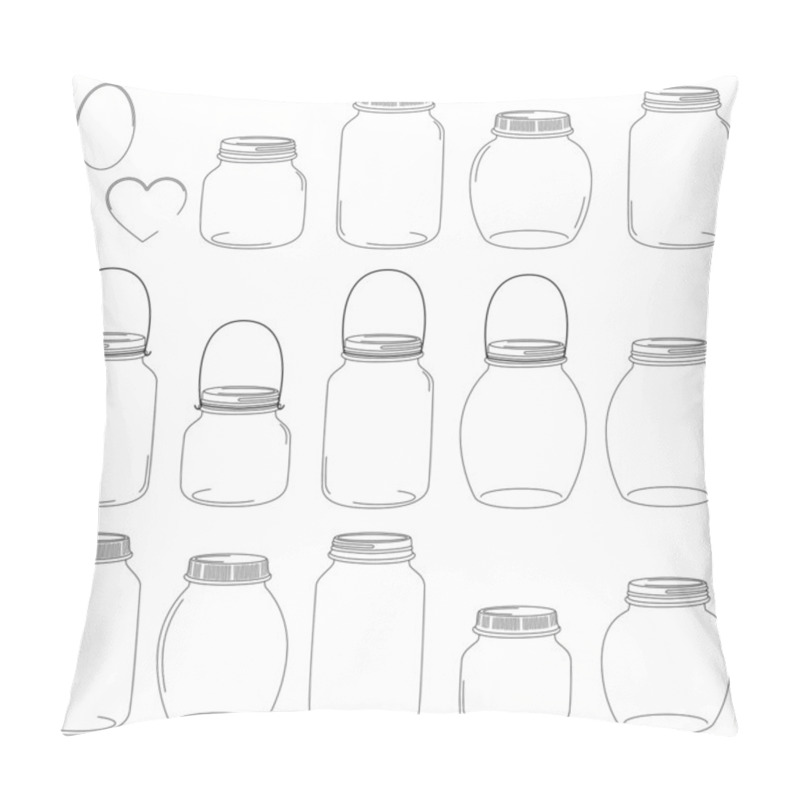 Personality  Large Set Of Hand Drawn Mason Jar Vectors Pillow Covers