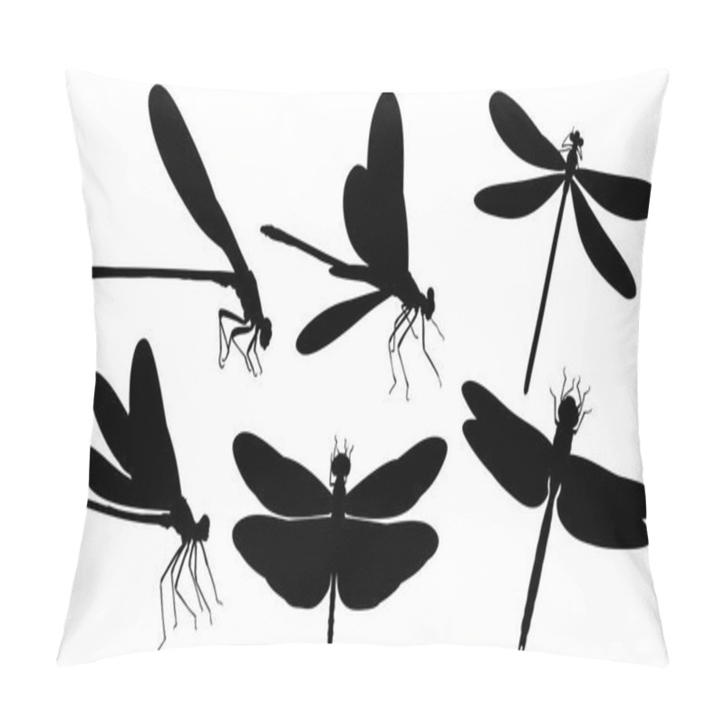 Personality  Set Of Silhouettes Dragonflies. Pillow Covers