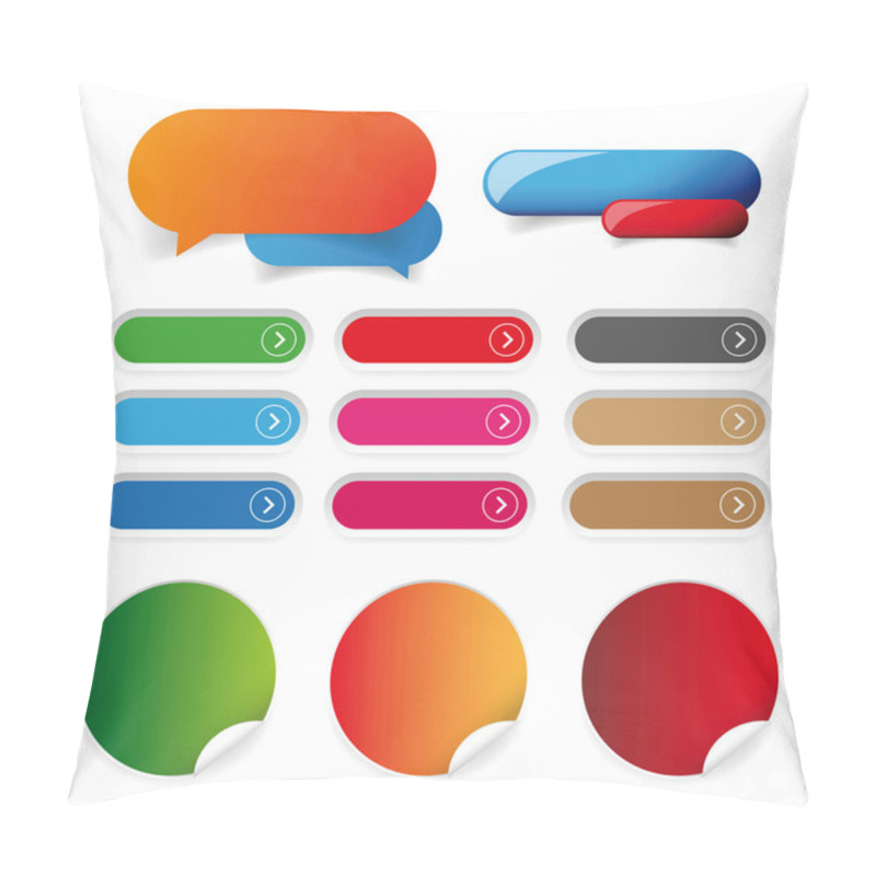 Personality  Empty Button Web Elements Vector Pillow Covers