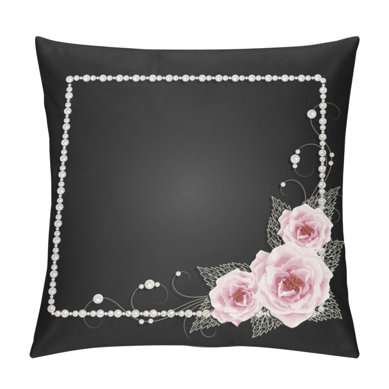 Personality  Floral Frame With Pearls Pillow Covers