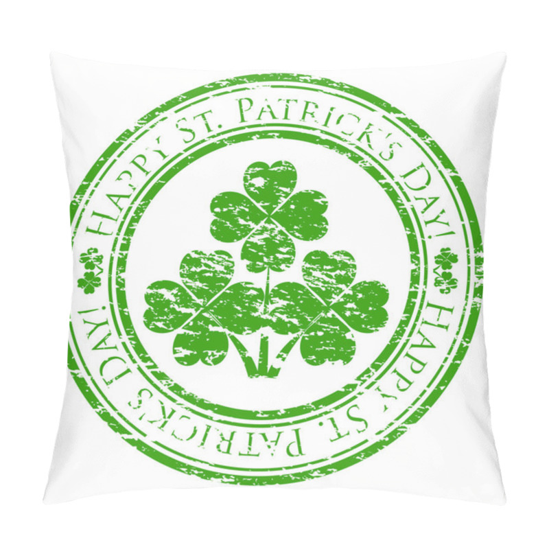 Personality  Vector Illustrator Of A Grunge Rubber Stamp With Four-leaves Clo Pillow Covers