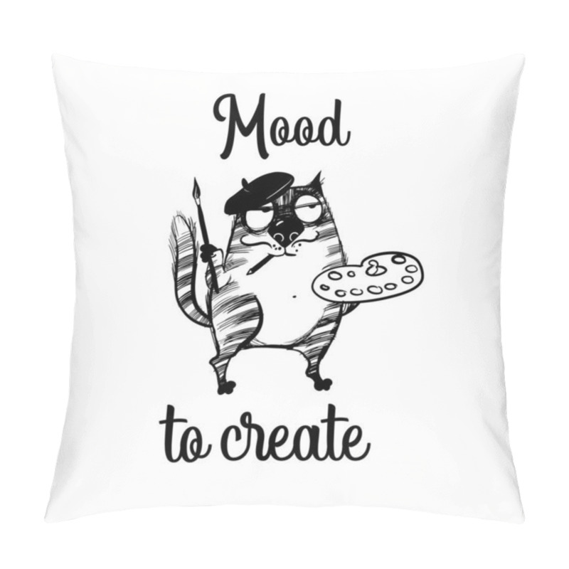 Personality  Hand Drawn Vector Illustration Of Funny Cats Pillow Covers