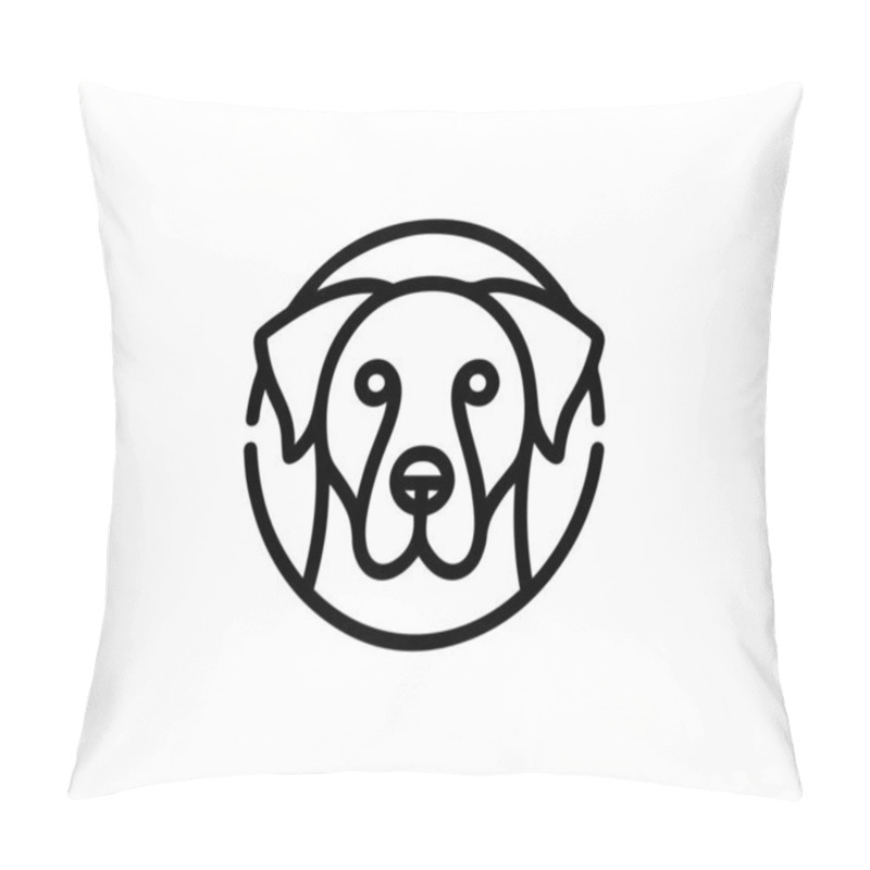 Personality  Minimalist Lines Outline The Dog Logo Design Icon Symbol Vector Illustration. Pillow Covers