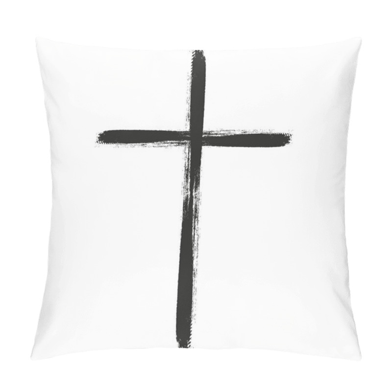 Personality  Vector Cross Silhouette. Christian Symbol. Vector Illustration. EPS 10. Pillow Covers