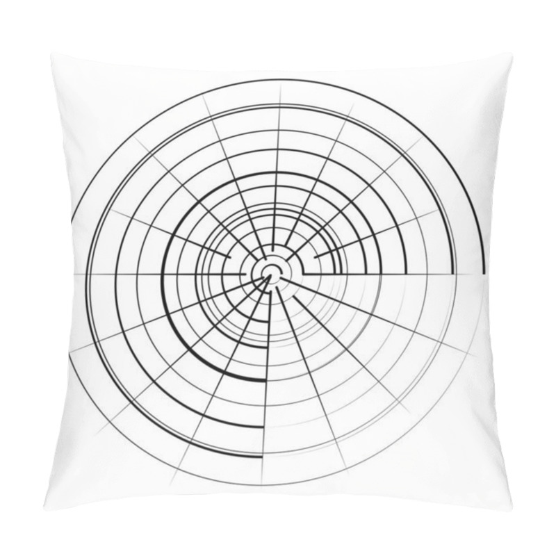 Personality  Radial, Radiating, Concentric Lines Circle Vector Shape Element Pillow Covers