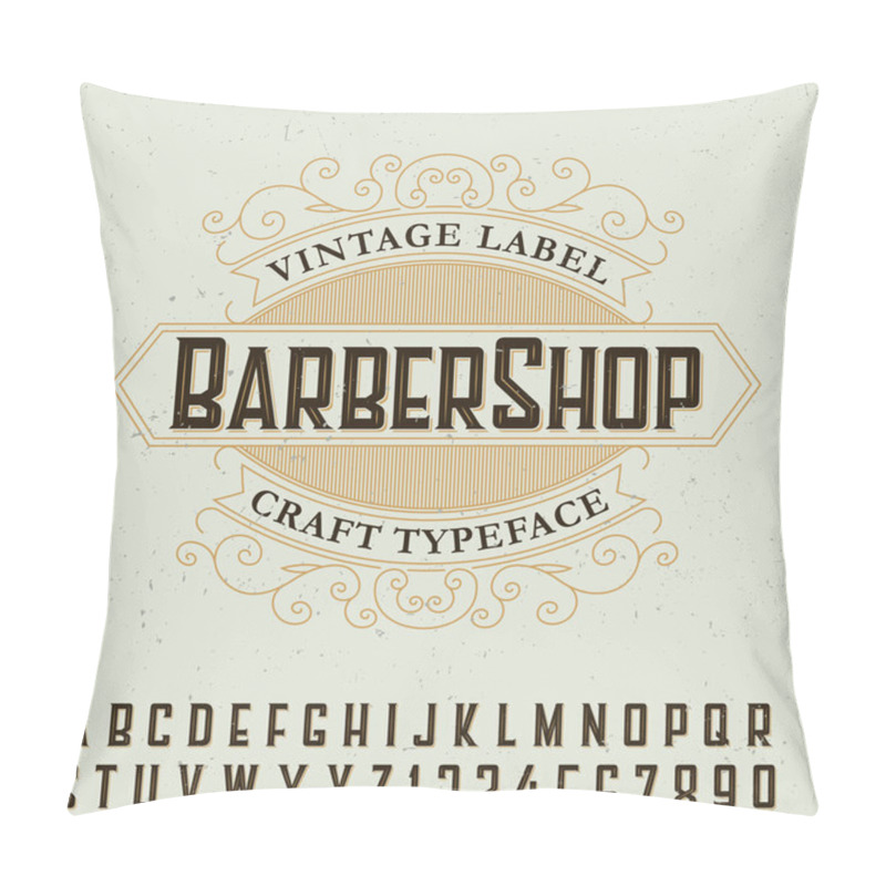 Personality  Barber Shop Label Font Poster Pillow Covers