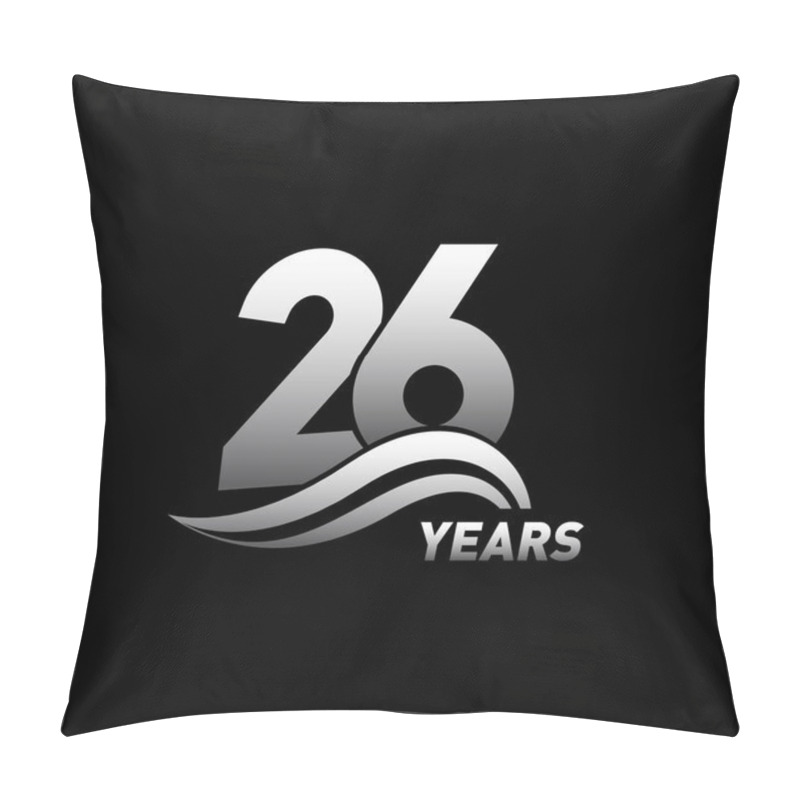 Personality  26 Years Silver Anniversary Logo, Decorative Background Pillow Covers