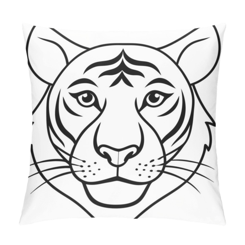 Personality  Head Of Tiger. Black Tiger Head. Pillow Covers