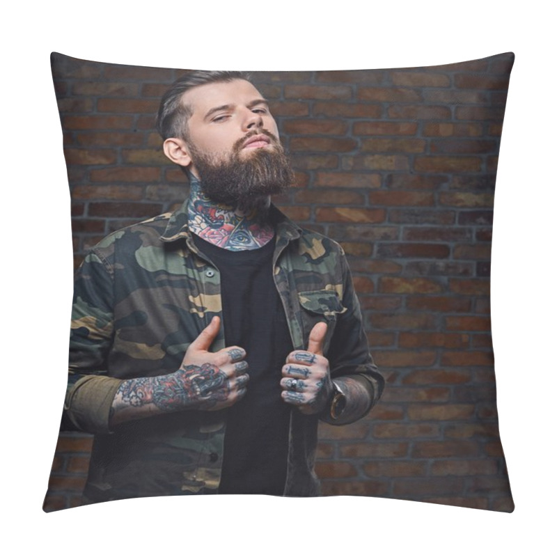 Personality  Man Dressed In A Military Jacket  Pillow Covers