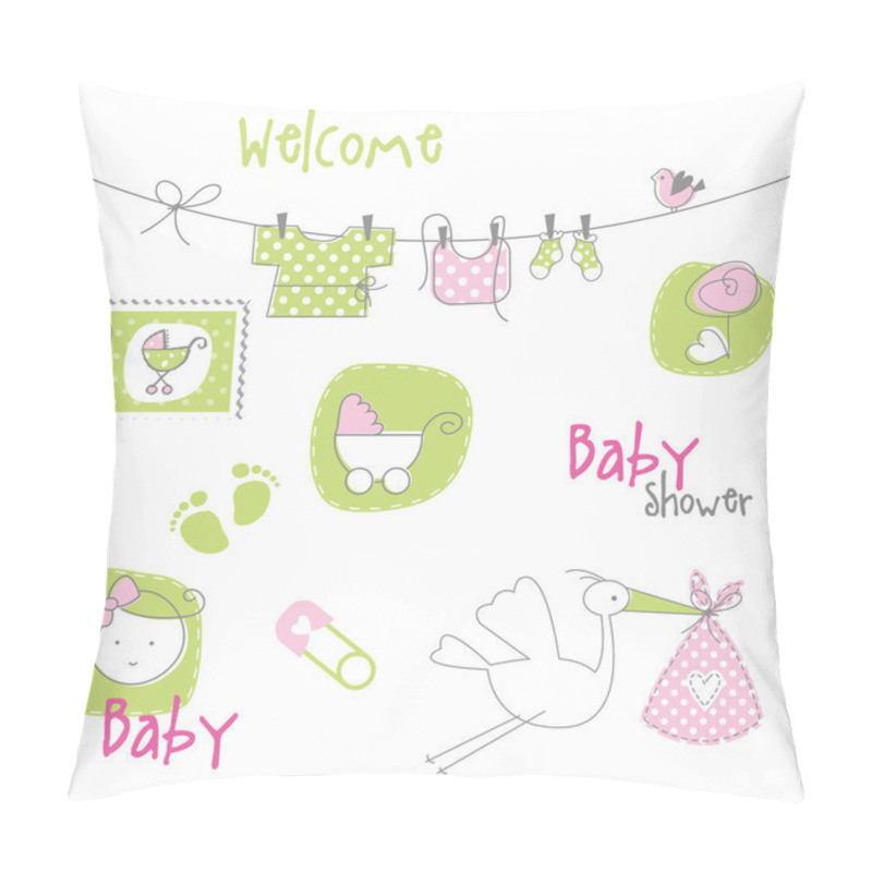 Personality  Baby Shower Design Elements Pillow Covers