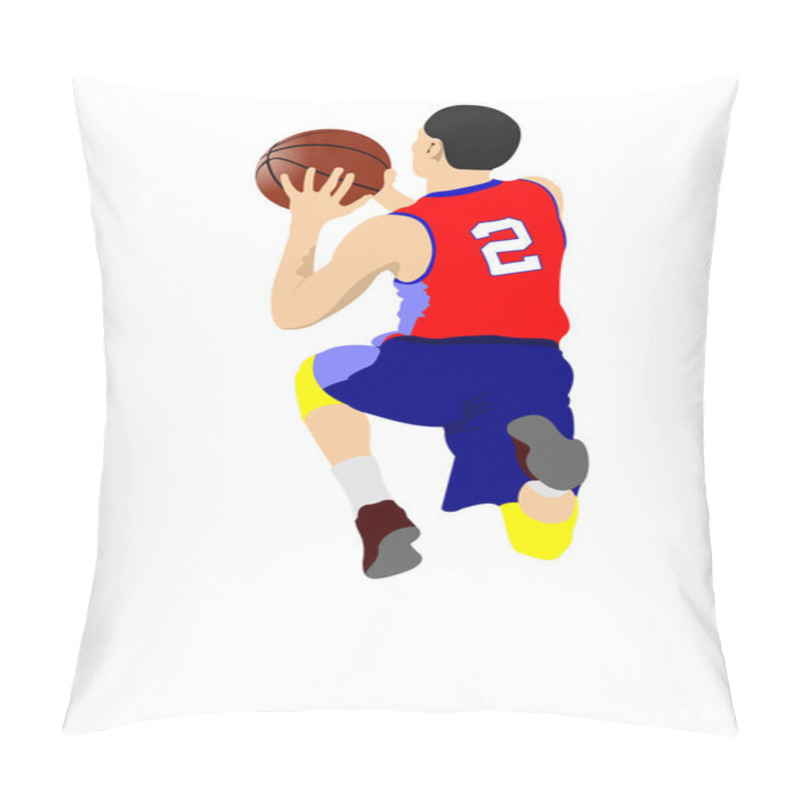 Personality  Basketball Players. Vector Illustration Pillow Covers