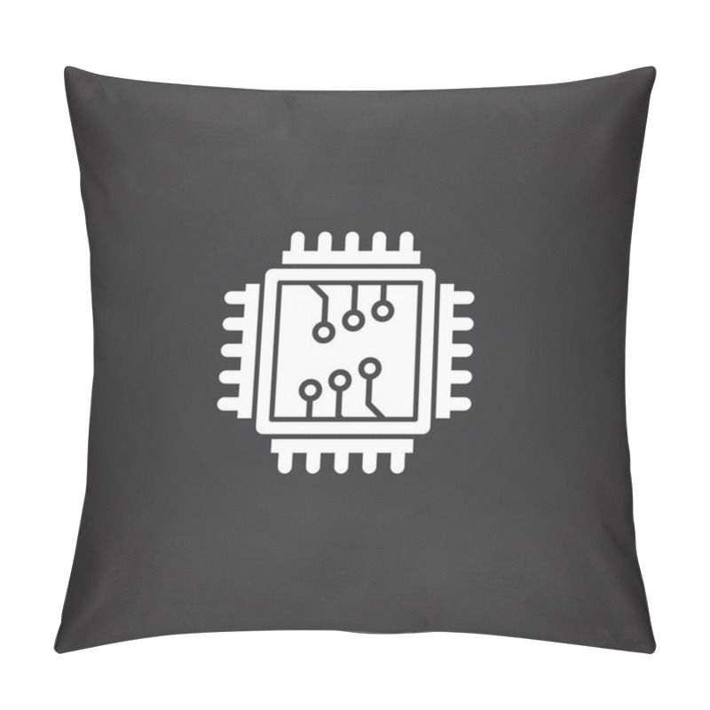 Personality  Processor Chip Related Icon On Background For Graphic And Web Design. Creative Illustration Concept Symbol For Web Or Mobile App. Pillow Covers