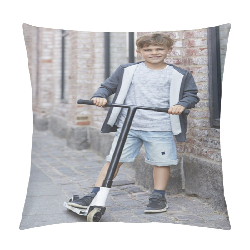 Personality  Boy With Scooter Pillow Covers