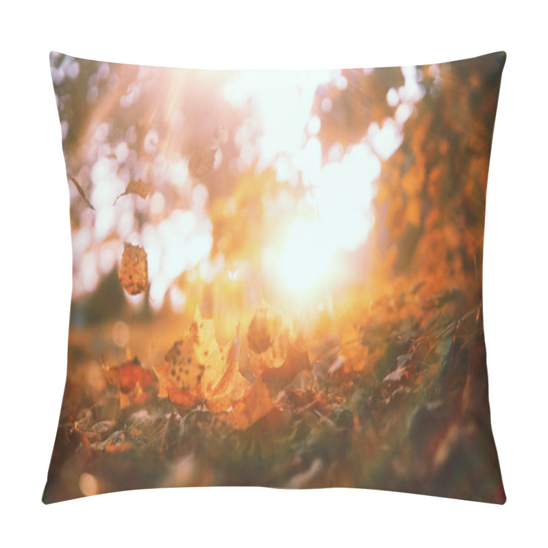 Personality  End Of Summer Season In The Park Pillow Covers