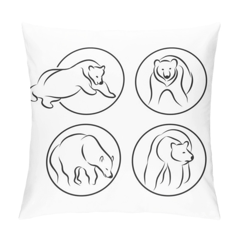 Personality  Bear Icon. Vector Concept Illustration For Design. Pillow Covers