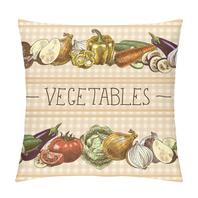 Personality  Vegetables Seamless Pattern Border Pillow Covers