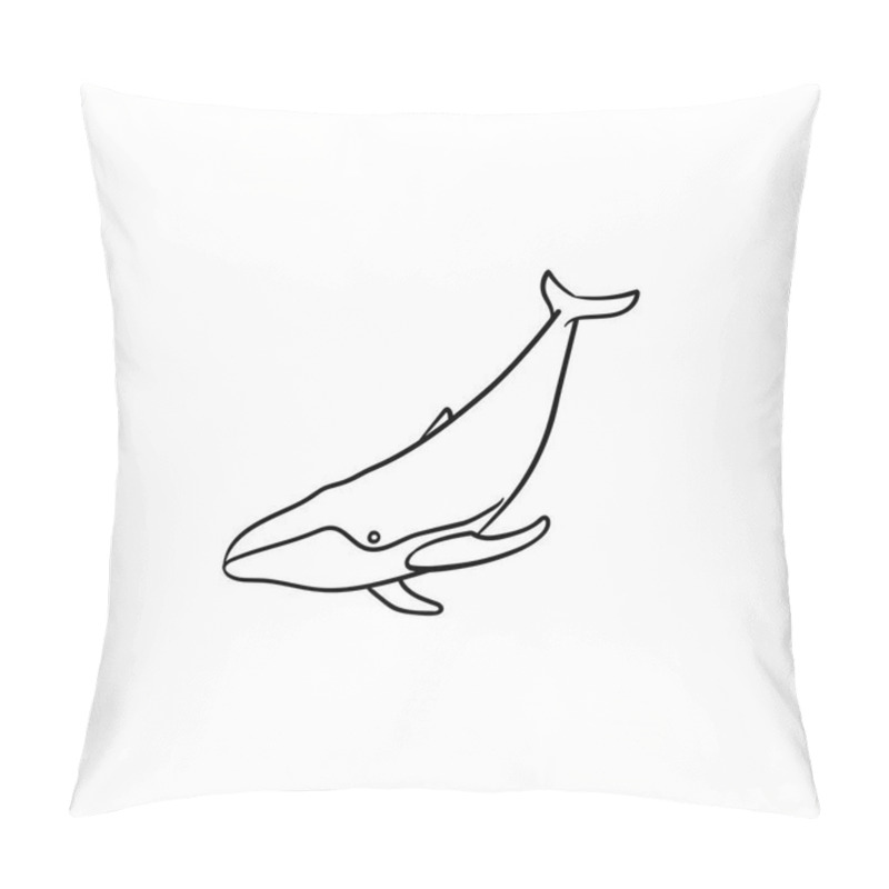 Personality  Whale Hand Drawn Sketch Icon. Pillow Covers