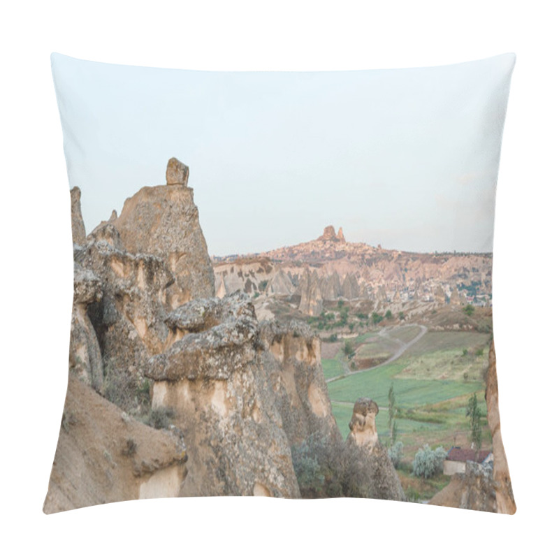 Personality  Beautiful Tranquil Landscape With Rock Formations In Famous Cappadocia, Turkey Pillow Covers