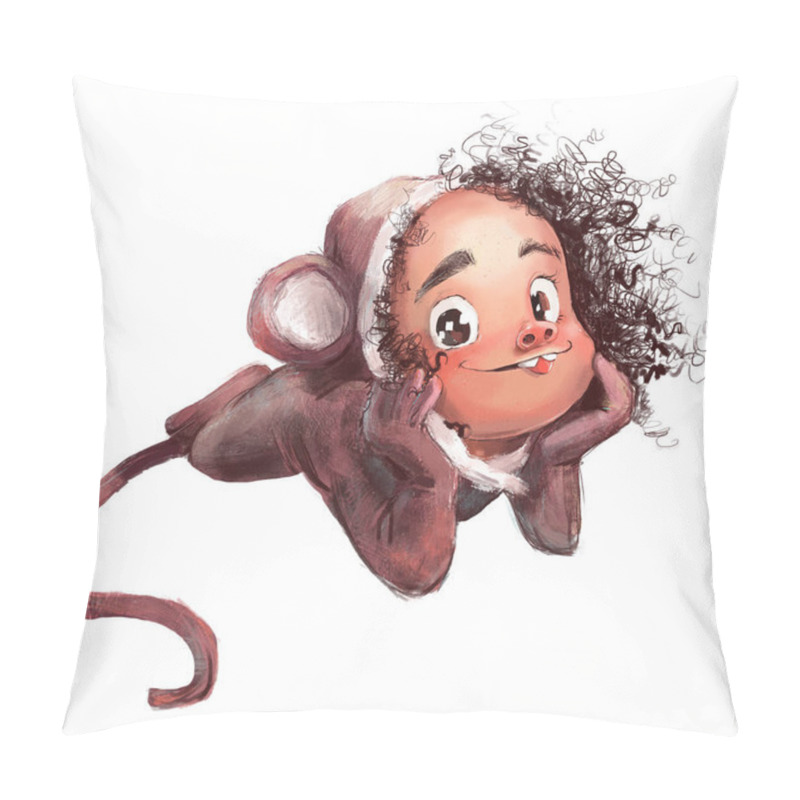 Personality  Cute Cartoon Girl In Monkeys Costume Pillow Covers