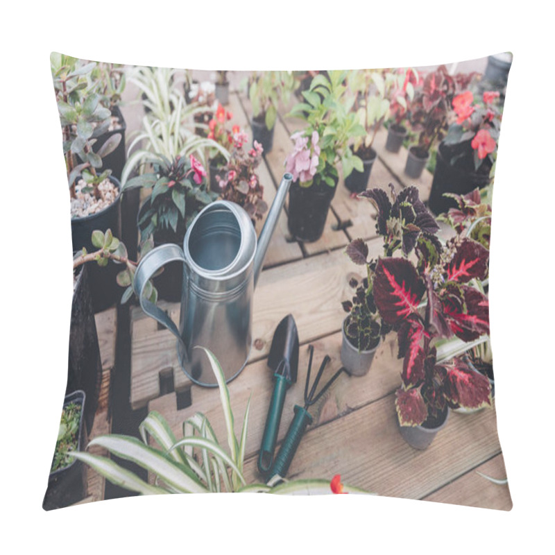 Personality  Gardening Tools With Various Plants Pillow Covers