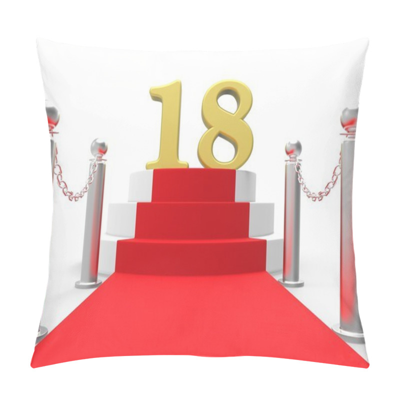 Personality  Golden Eighteen On Red Carpet Means Celebrity Eighteenth Birthda Pillow Covers