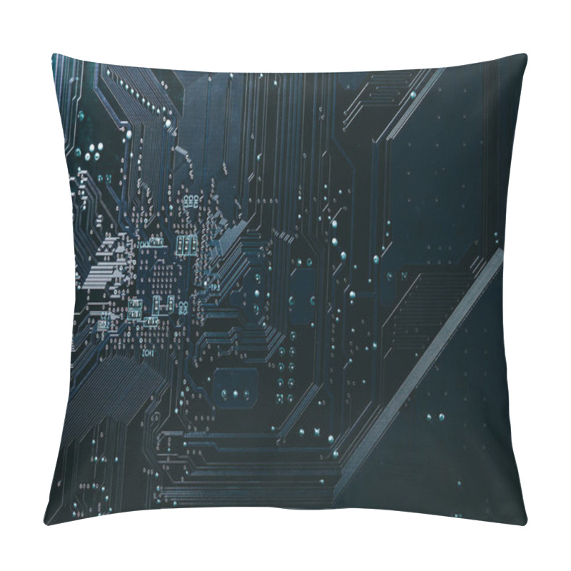 Personality  Computer Digital Electronic Circuit For Technology Dark Pattern Background Pillow Covers