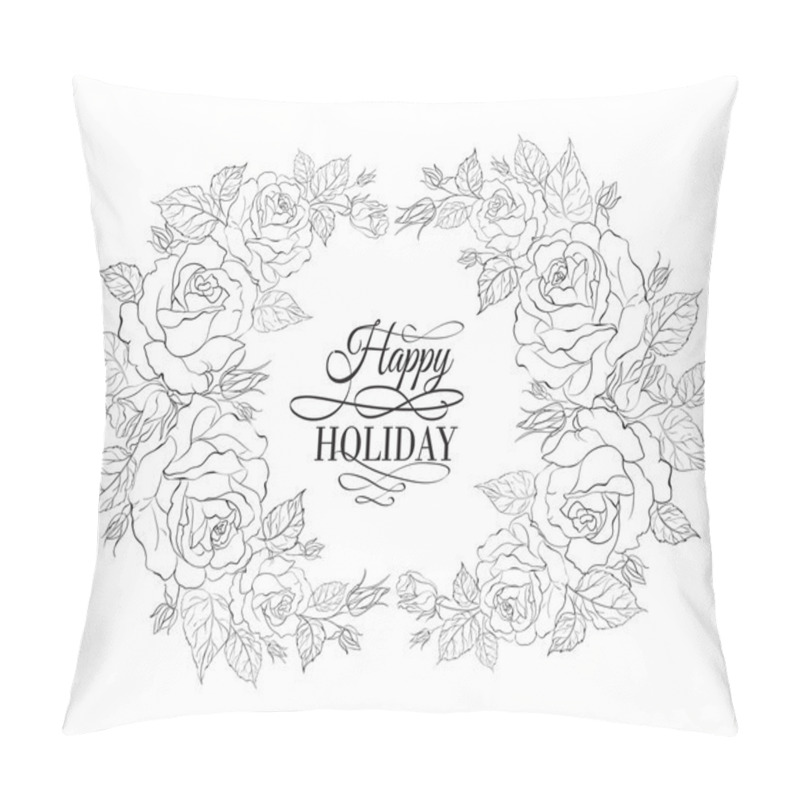 Personality  Silhouette Of Rose With Sample Text. Pillow Covers