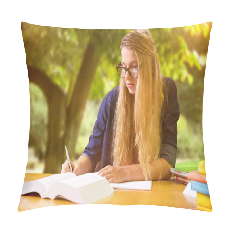 Personality  Student Studying In The Library Pillow Covers