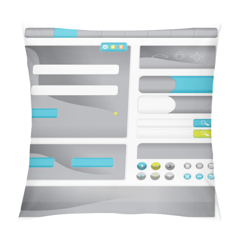 Personality  Interface Gray And Blue Pillow Covers