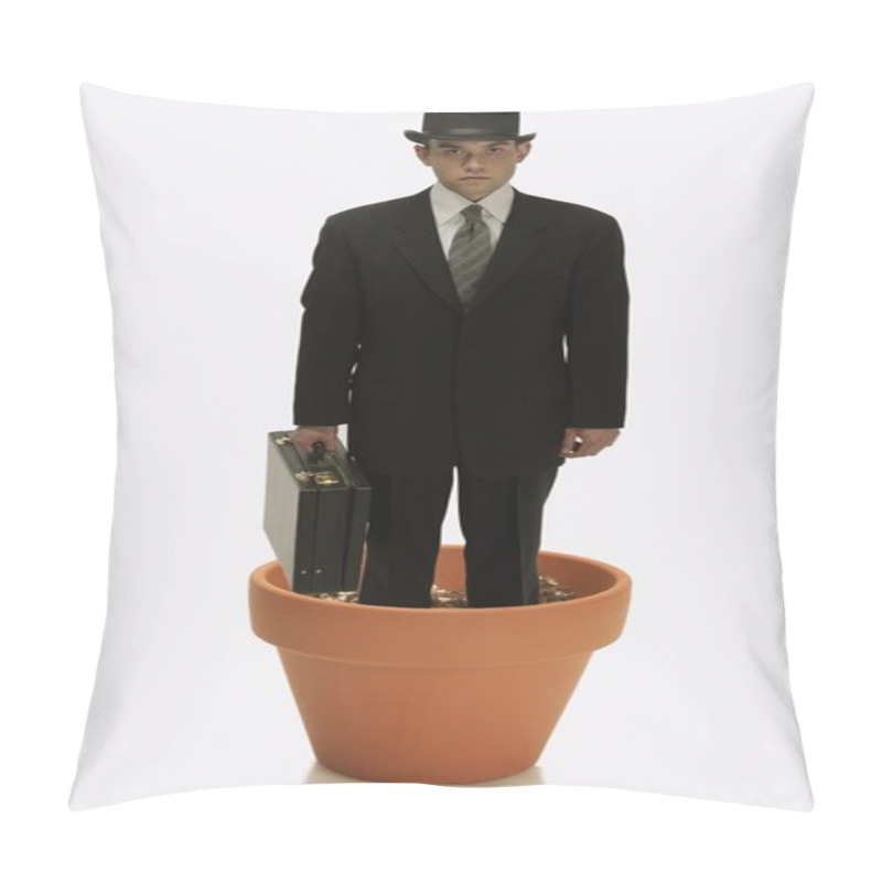 Personality  Man In Suit Standing In A Flower Pot Pillow Covers