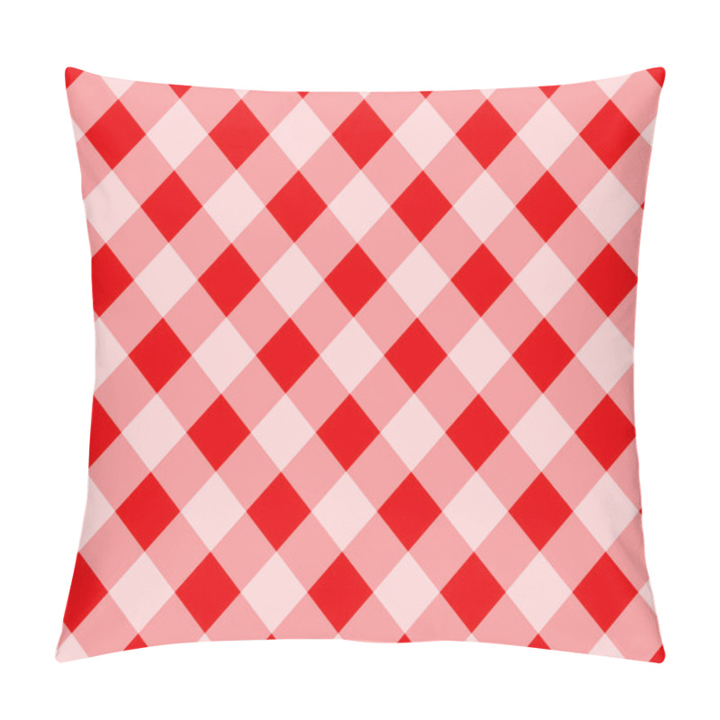 Personality  Plaid Pattern In Red And White (Repeatable) Pillow Covers