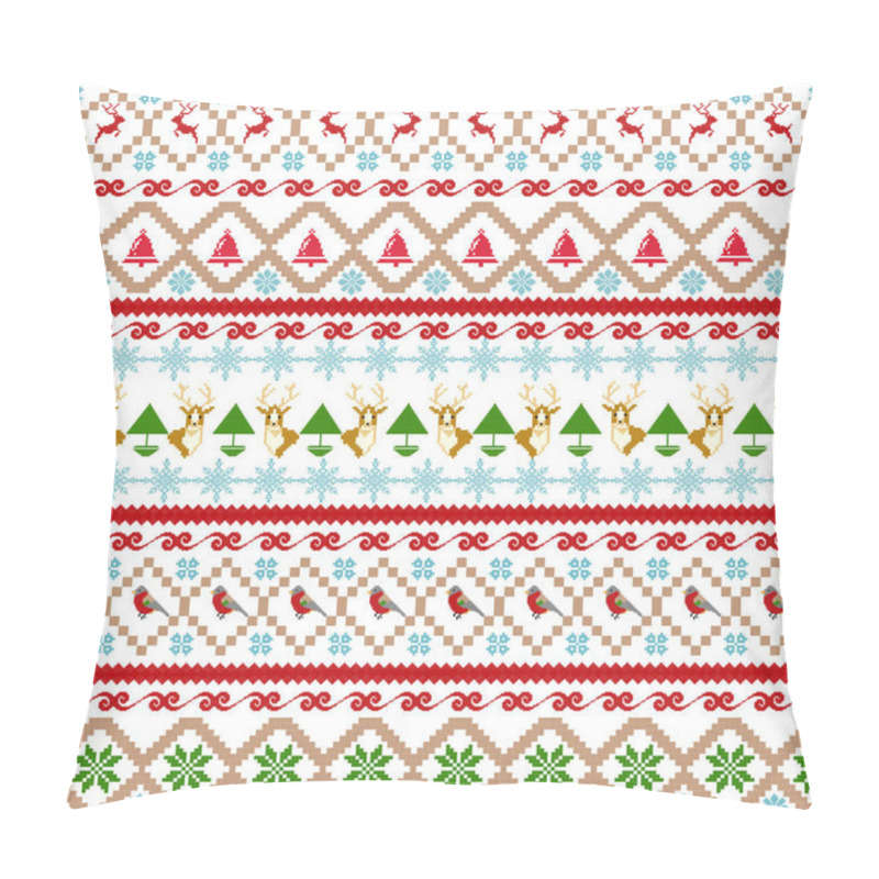 Personality  Seamless Fair Isle Christmas, Scandinavian Christma Pillow Covers