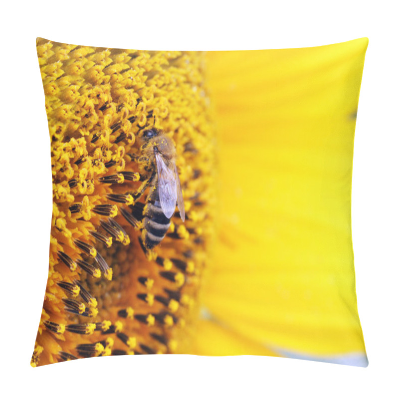 Personality  Bee On Sunflower Pillow Covers