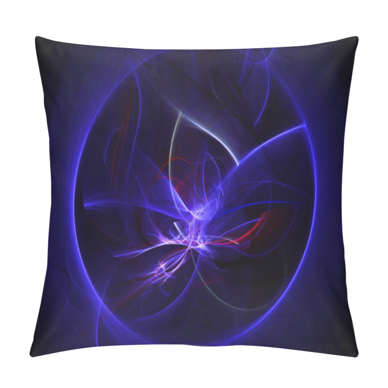 Personality  Digitally Rendered Abstract Blue Circle With Energy Waves. Backg Pillow Covers