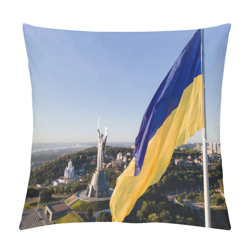 Personality  Kyiv - National Flag Of Ukraine. Aerial View. Kiev Pillow Covers