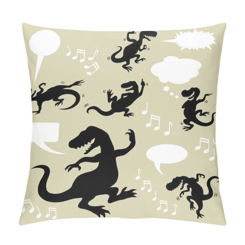 Personality  Dinosaur Dancing Silhouettes Pillow Covers