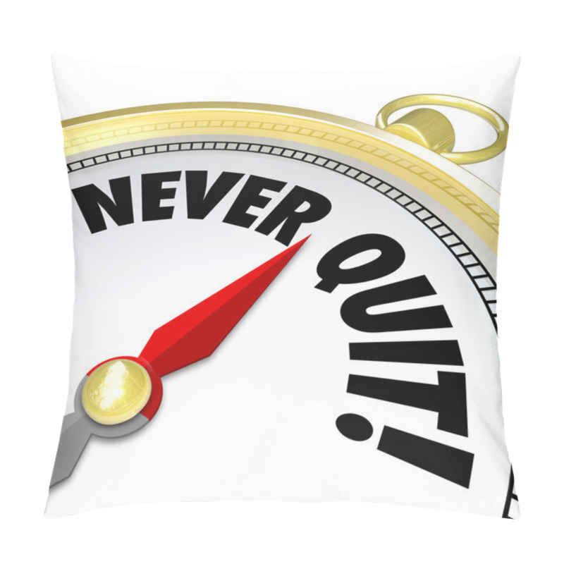 Personality  Never Give Up Gold Compass Words Determination Pillow Covers