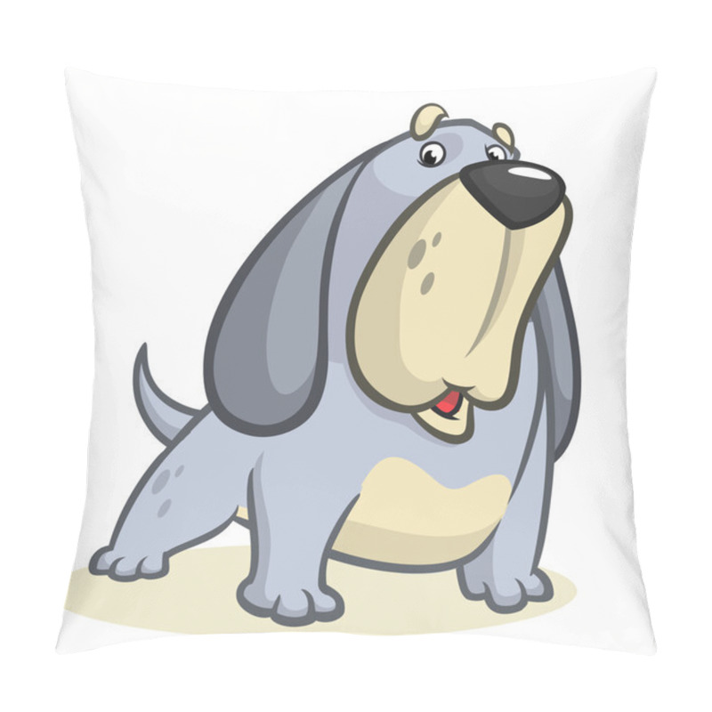 Personality  Cute Basset Hound Dog Cartoon. Vector Illustration Isolated On White Background Pillow Covers