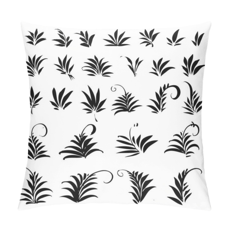 Personality  Twigs And Leaves Strokes Painted With Thick Paint Isolated On A White Background Pillow Covers