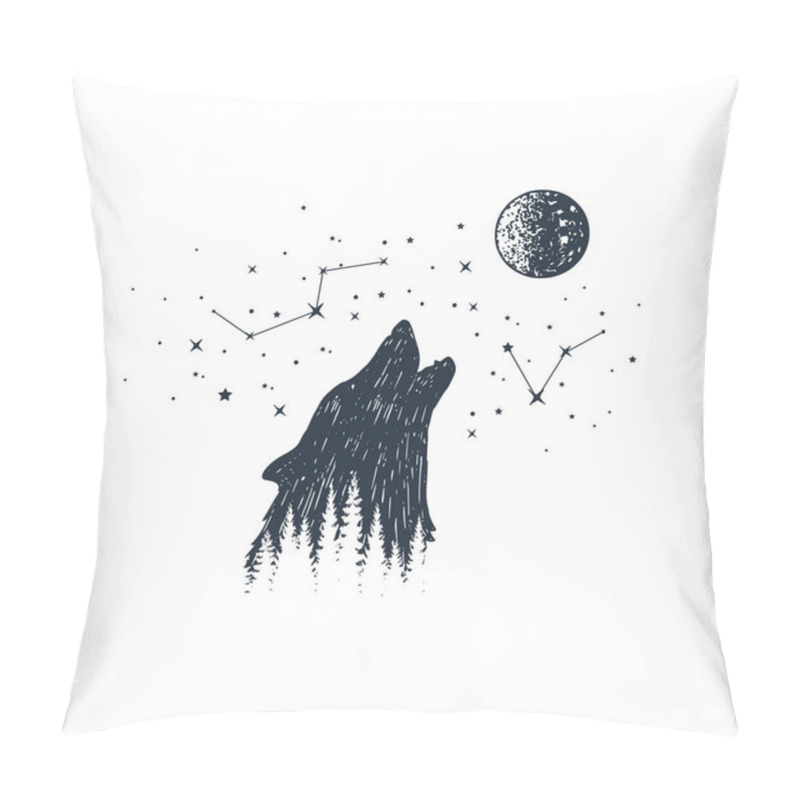 Personality  Hand Drawn Animal And Constellation Vector Illustrations. Pillow Covers