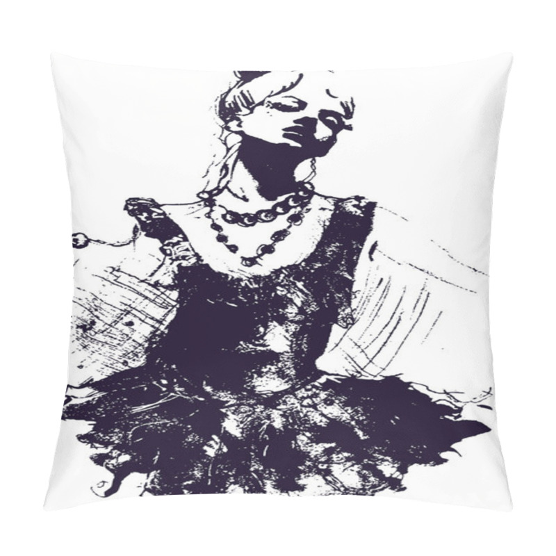 Personality  Beautiful Dancer Illustration Pillow Covers