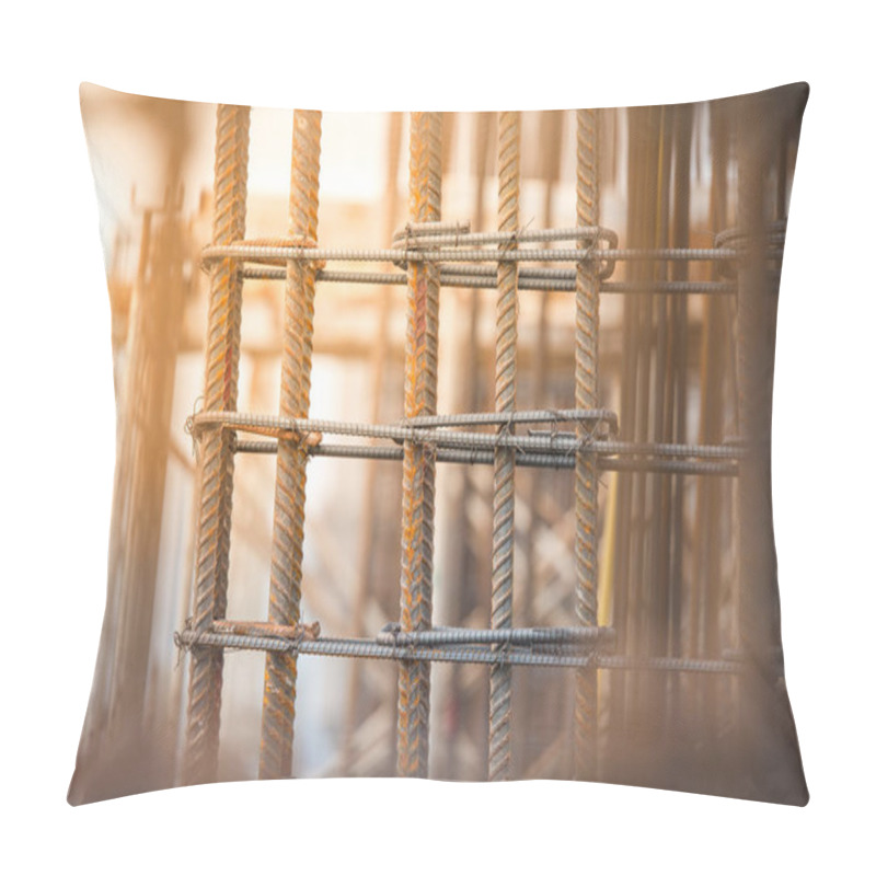 Personality  Steel Reinforcements At Building Construction Site Pillow Covers