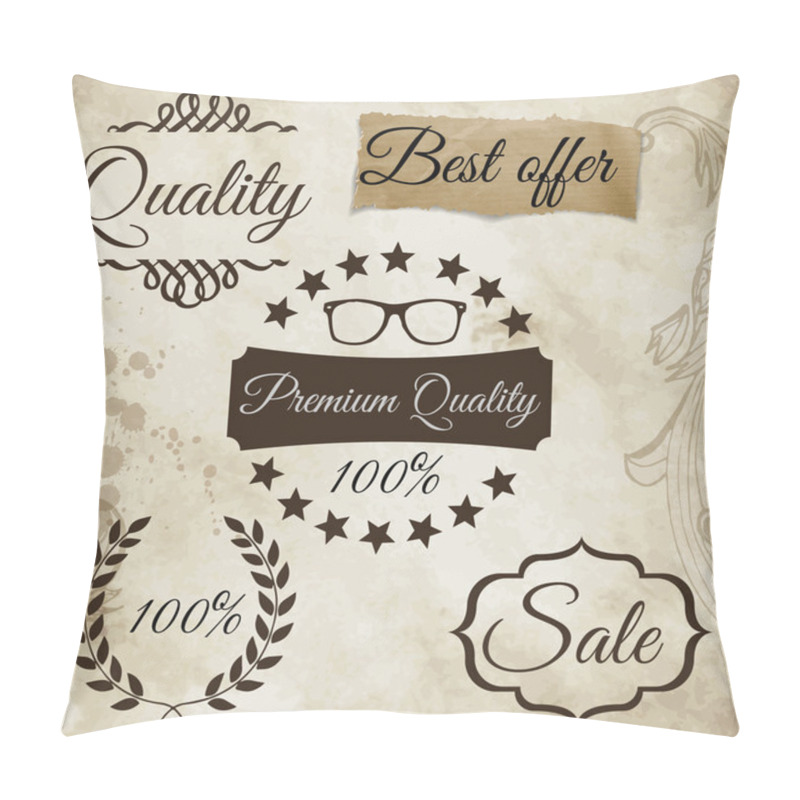 Personality  Set Of Vector Labels Pillow Covers