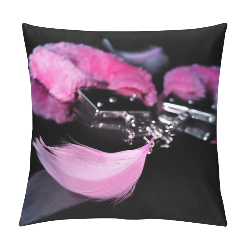 Personality  Sexy Fluffy Handcuffs And Feathers Pillow Covers