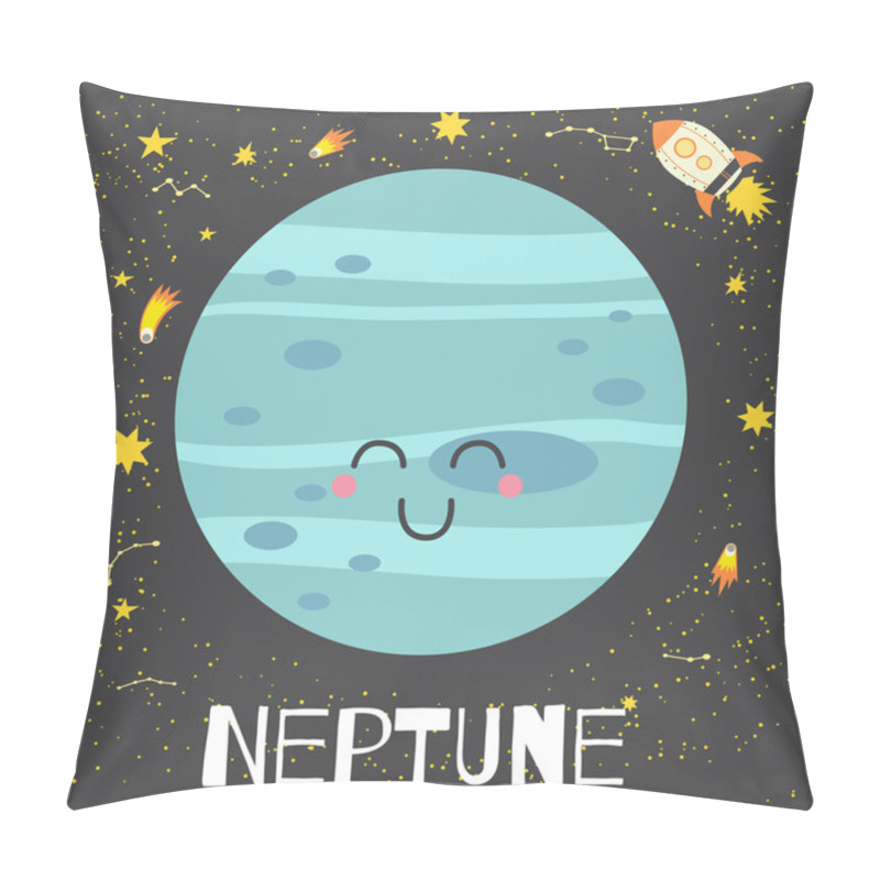 Personality  Vector Illustration Planet Neptune Pillow Covers